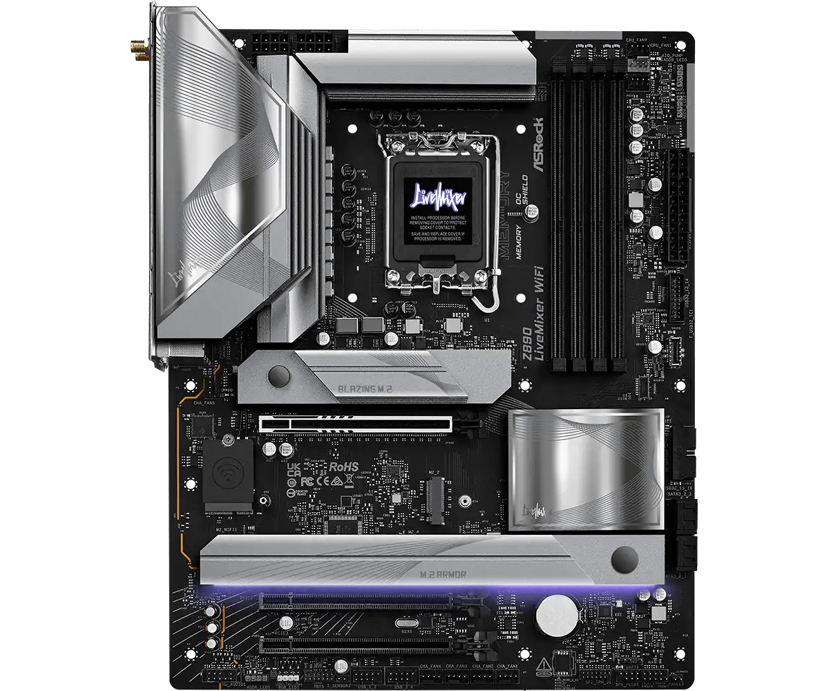 ASRock Z890 LiveMixer WiFi Motherboard | 90 - MXBPE0 - A0UAYZ - Vektra Computers LLC ASRock Z890 LiveMixer WiFi Motherboard | 90 - MXBPE0 - A0UAYZ - Vektra Computers LLC